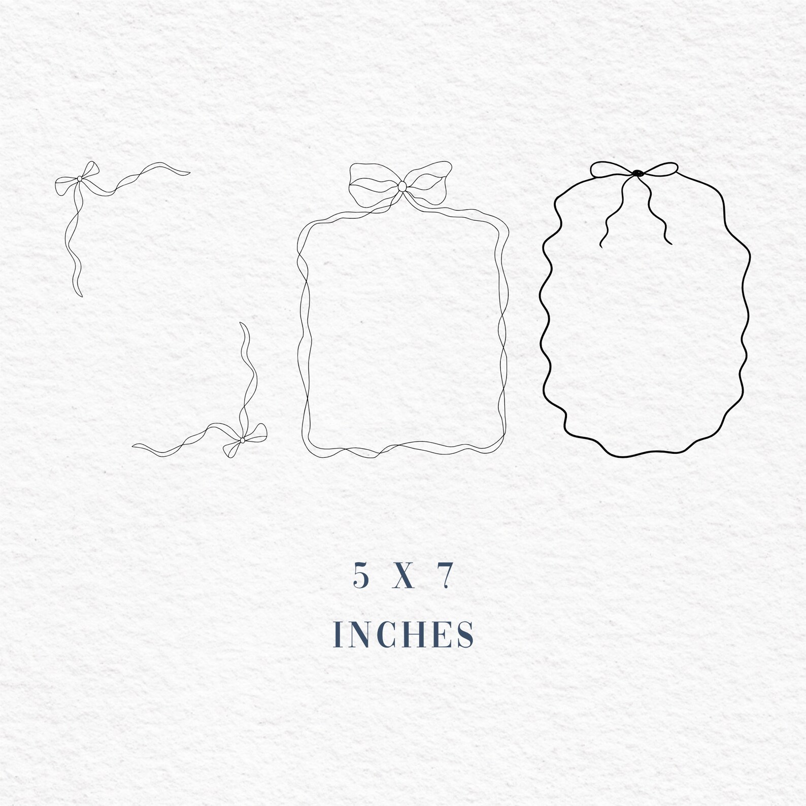 Ribbon Frame Clipart 5x7 in SVG, Squiggly and Wavy Borders, Hand Drawn ...