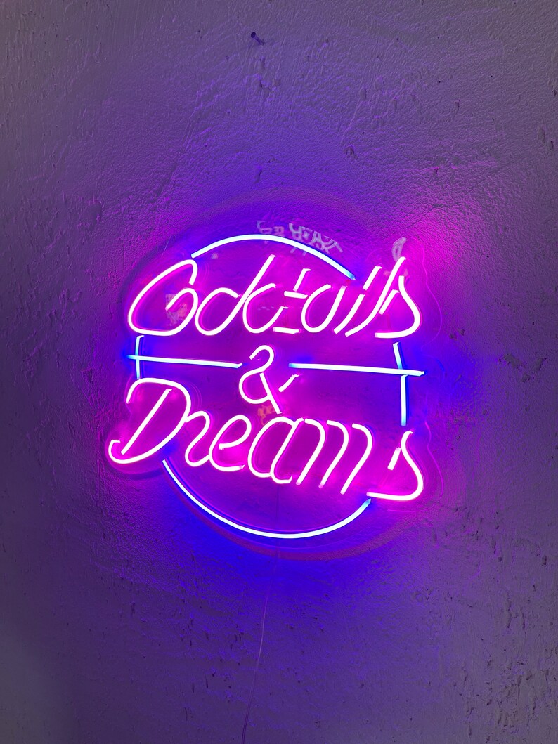 Christmas Gift Cocktails and Dreams Led Neon Sign Cocktails - Etsy
