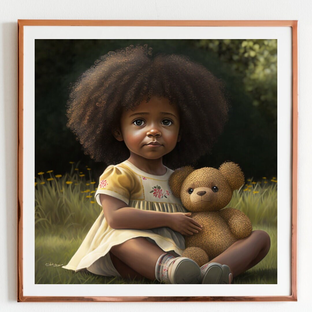 Cartoon Art Little Girl Art Cartoon Children's Art Etsy