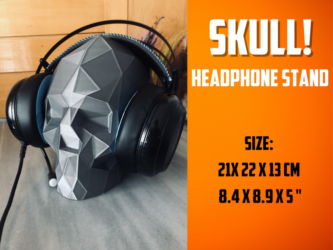 Skull Headphone Stand Skull Headphone Holder Desk Decor Etsy