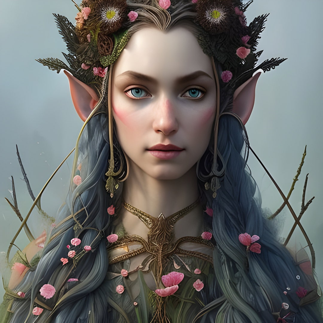 Wood Elf Princess Digital Art Etsy