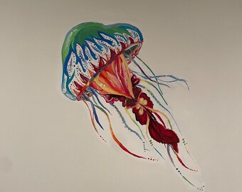 Rainbow Jelly Fish Poster