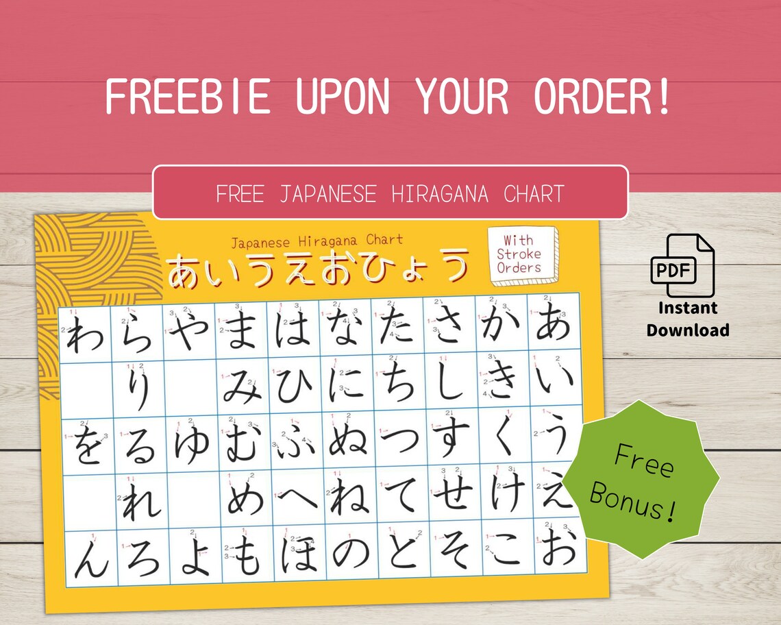 Hiragana Practice Flashcards for Japanese Learners and Children With ...