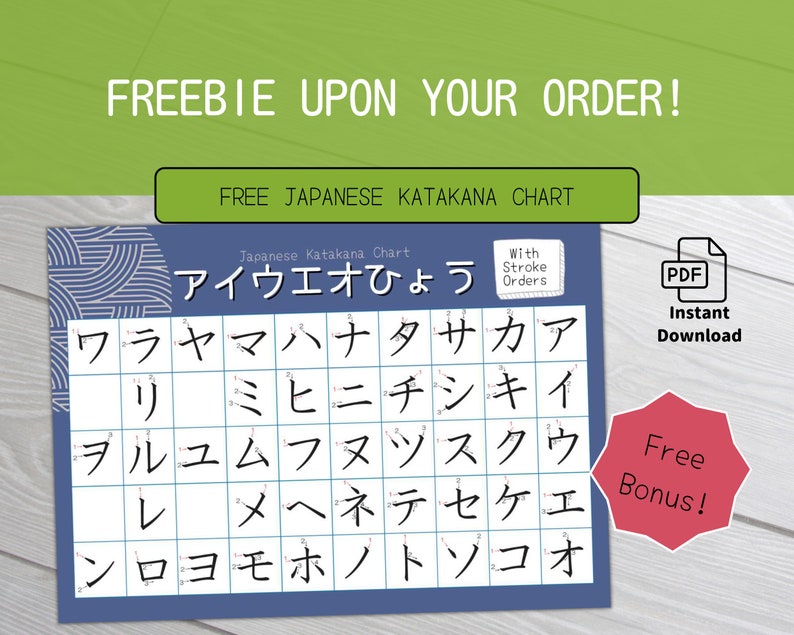 Katakana Practice Flashcards With Stroke Order (digital Download) - Etsy