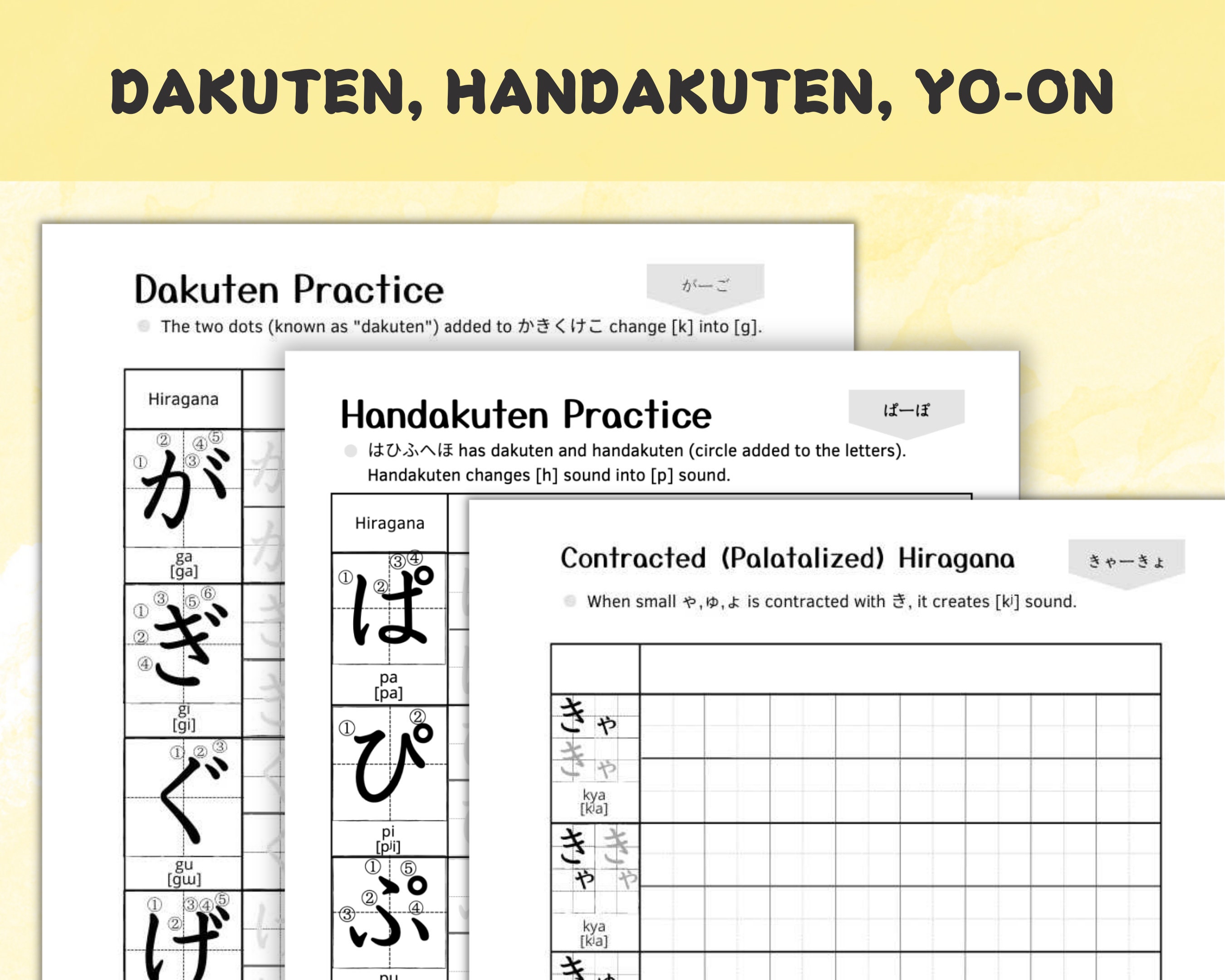 Hiragana & Katakana Practice Worksheets Bundle (PDF Download) - Etsy
