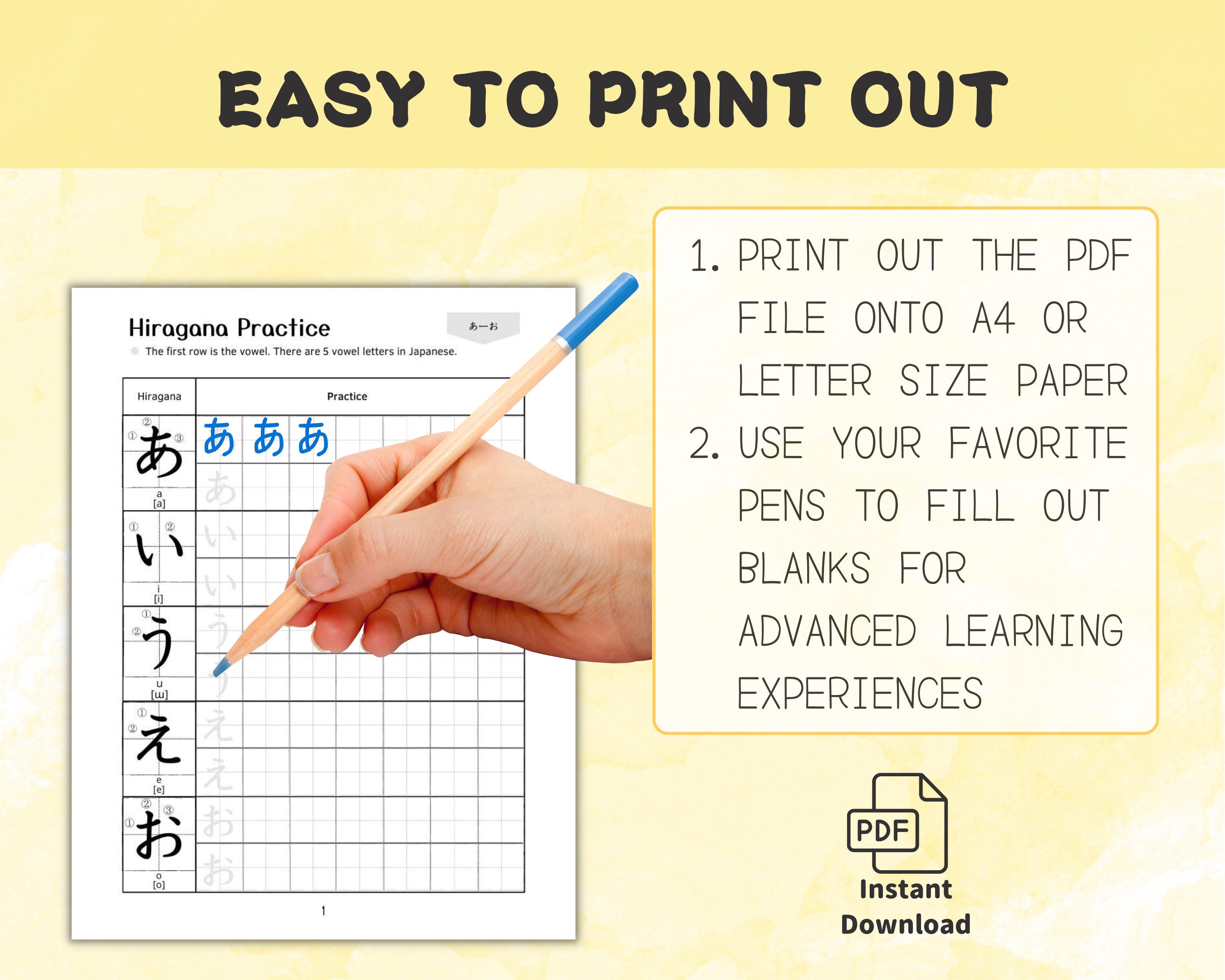 Hiragana & Katakana Practice Worksheets Bundle (PDF Download) - Etsy