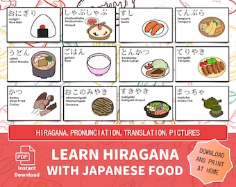 Learn To Read Popular Japanese Food In Hiragana With Japanese Flashcards For Bilingual Japanese Learners Cards With Hand Drawn Pictures PDF