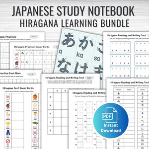 Hiragana Practice Workbook Bundle For Japanese Hiragana Worksheets With Fun Games For Hiragana Writing Sheets For Digital Japanese Learning