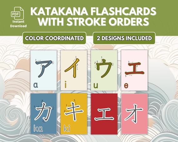 Katakana Chart With Stroke Order