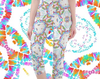 Colorful Abstract Imprint Women's Capris