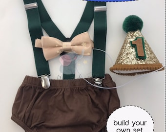 1st Birthday, wild one theme, Smash Cake Outfit ,Boy Birthday Outfit  ,One year baby boy, safari cake smash, baby zoo birthday