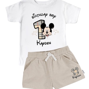 Birthday personalized Mickey Mouse Outfit, Disney outfit for boys and Girls, mickey pants and shirt kids, Toddler Disney outfit.