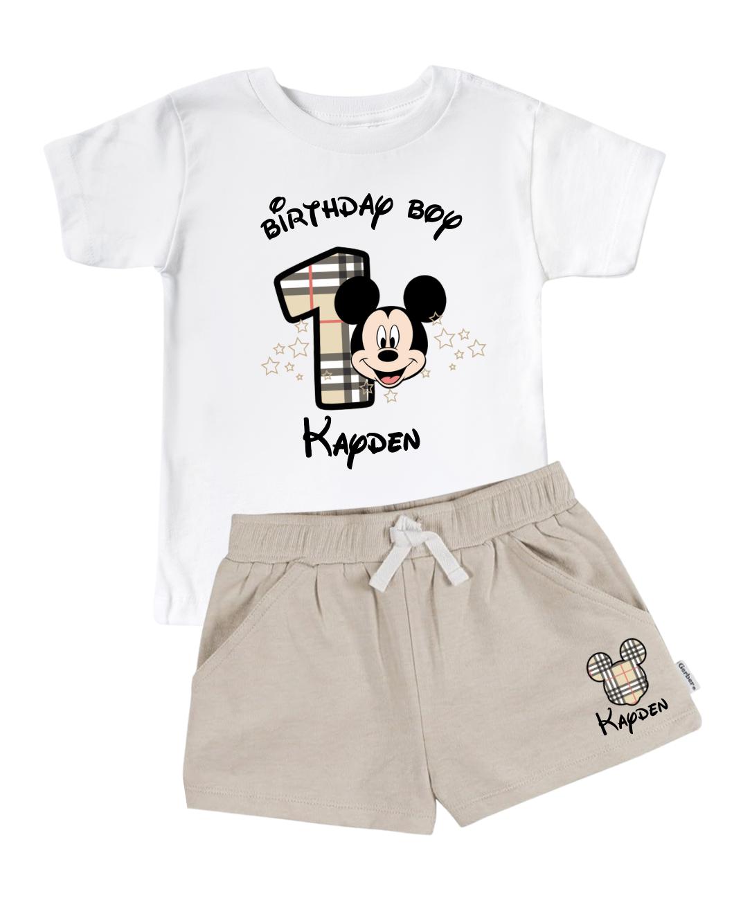 Tenue d'anniversaire Mickey Mouse personnalisée - Ensemble Disney personnalisé pour les tout-petits et les enfants Chemise Disney personnalisée
