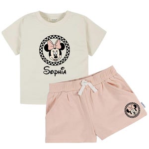 Minnie 2 pc set Personalized, Disney outfit for Girls, Minnie pants and shirt kids, Toddler Disney outfit.Minnie Toddler Girl set