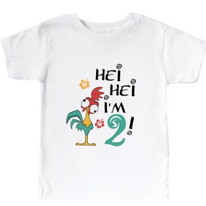 Hey, Hei,Im 2 toddler baby t-shirt,1st birthday, Moana toddler  birthday , white birthday t-shirt, birthday personalized t-shirt.