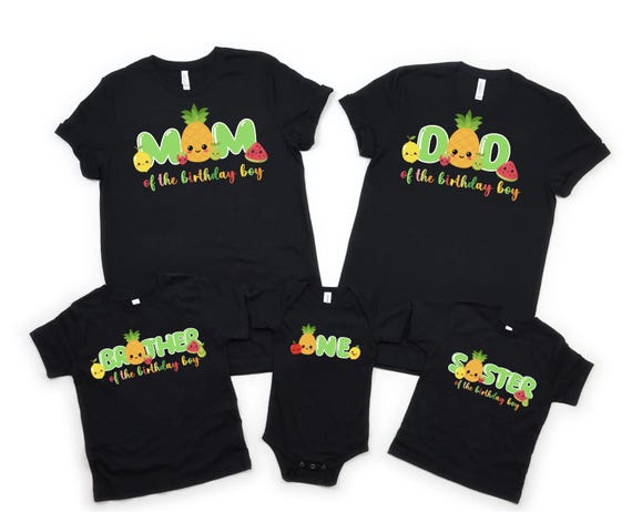Dancing Fruit Birthday Family Shirts | Custom First Birthday & Matching Crew Tees for the Whole Family