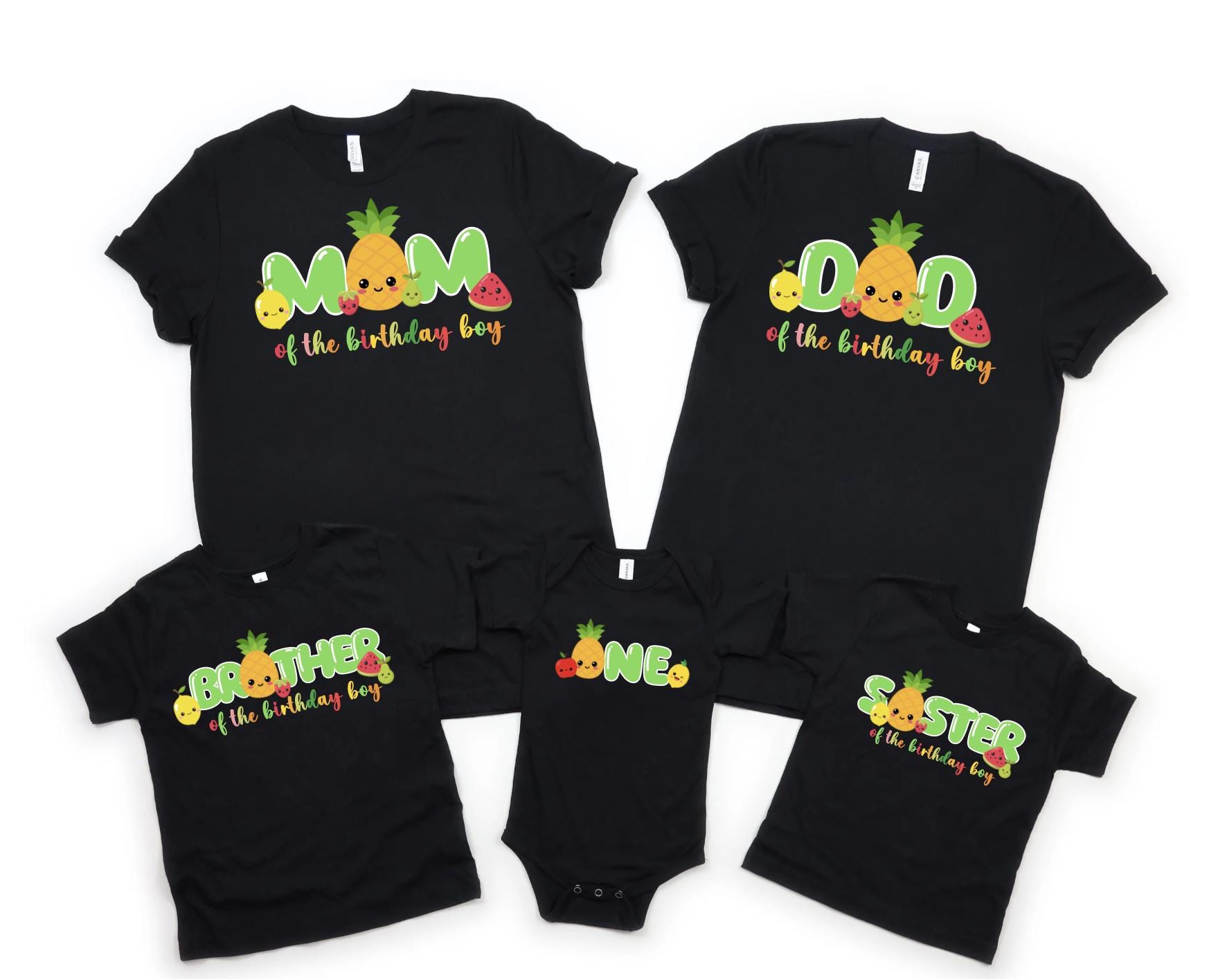 Dancing Fruit Birthday Family Shirts | Custom First Birthday & Matching Crew Tees for the Whole Family