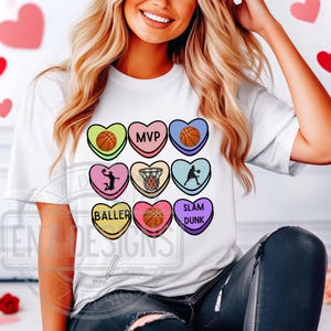 Basketball Hearts Png, Valentine Basketball PNG, Valentines Day Basketball Png, Basketball Candy Hearts Design, Valentines Day, Basketball