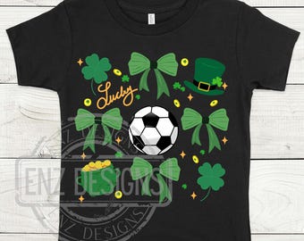 St. Patrick's Soccer Bow PNG, St. Patrick's Soccer PNG, Soccer Lucky Shirt, St. Patty's Png, St. Patrick's Day, Soccer Shirt