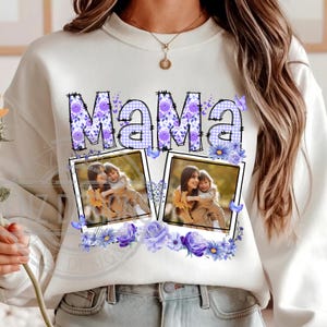 Custom Mama Kids Photo Png, Mothers Day Png, Add Photos, Mom Floral Coquette BowPng, Flowers, Mama Png, Gift For Mom, Custom Design