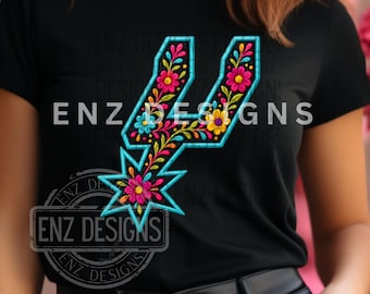 Puro Pinche Party, Faux Embroidery Spur Floral Design,  210 city, PNG file, Digital Download, Spurs, Fiesta
