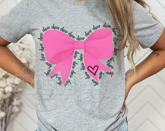 Pink Cheer Bow PNG, School Spirit Design (Digital Download)