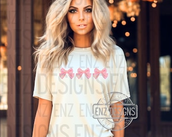 Pink Bows PNG, Coquette Shirt Design (Digital Download)