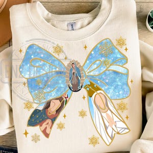 Virgem Maria Coquette Bow Png, Virgen De Guadalupe Png, Natal Png, Natividade Png, Glitter, Natal Azul, Coquette Azul Png