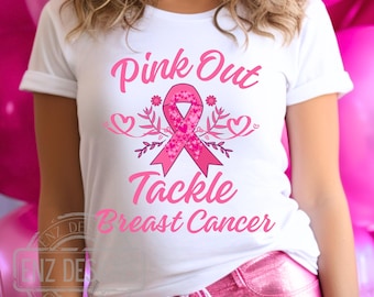 Pink Out Breast Cancer Awareness Ribbon PNG (Digital Download)
