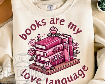 Valentine Book Lover png, Books Are My Love Language png, leesgrage png, retro boekenwurm png, Coquette Book Lover png, Books are my Valentine