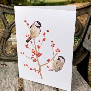 Jeu de 8 cartes de correspondance Mésange vierges | de correspondance oiseaux aquarelle | Cartes de correspondance toutes occasions