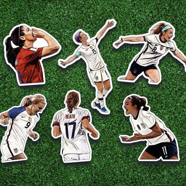 US Womens Soccer Players, Alex Morgan, Julie Ertz, Lindsey Horan, Sophia Smith, Toby Heath World Cup Soccer Football Decal Patch Sticker