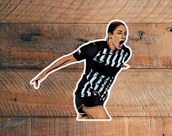 Illustration realistic cartoon style soccer womans football stickers