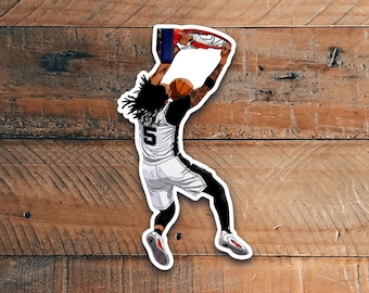 Pegatinas de vinilo mate brillante con ilustraciones realistas de dibujos animados de baloncesto