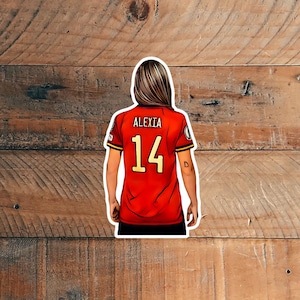 Pegatinas de vinilo ilustradas con dibujos realistas de mujeres del fútbol español
