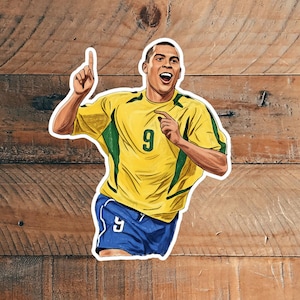 Ilustración realista de dibujos animados de fútbol, pegatinas de vinilo brillante mate.