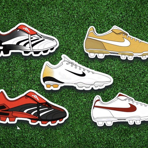 2000's Retro Classic Soccer Football Champions League Premier League Boots Gerrard Henry Ronaldinho Stickers Decals