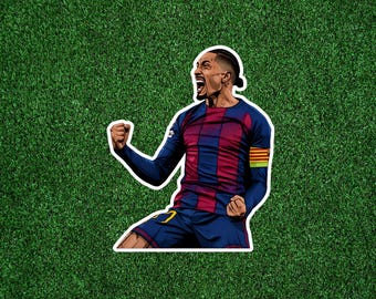 Illustration realistic cartoon style soccer Football vinyl Football glossy matte stickers
