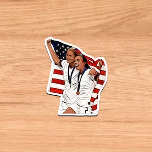Soccer Cartoon Realistic Illustration womans Football Vinyl glossy matte stickers