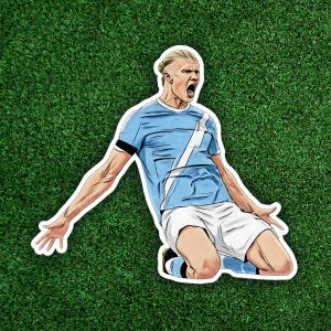 Illustrated Realistic Cartoon Style soccer Football Vinyl Sticker
