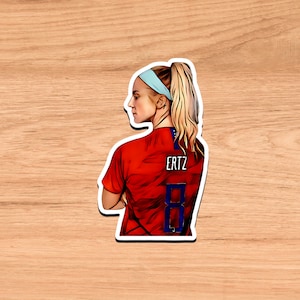 Illustration realistic cartoon style womans soccer Football vinyl glossy matte stickers