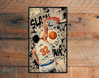 New York Illustrated realistiska tecknade basketbollsdekaler med glansiga matta mönster