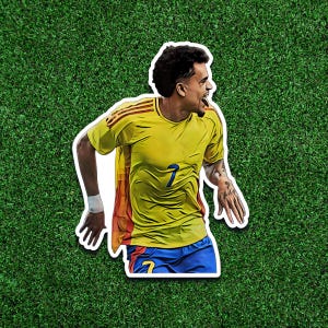 Pegatinas de vinilo impermeables con ilustración de dibujos animados realistas de fútbol