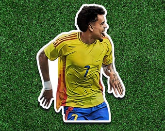 Soccer Futbol Football realistic cartoon illustration Vinyl Waterproof Stickers