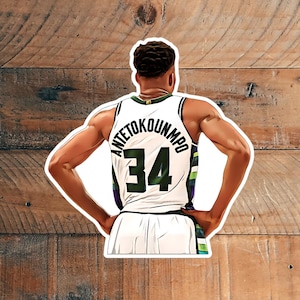 Pegatinas de baloncesto con estilo de dibujos animados ilustrados digitalmente y brillantes en mate