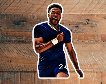 Illustrated Cartoon Realistic Football Soccer English London Blue stickers
