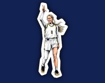 Illustrated Realistic Cartoon Style Women Basketball Sport stickers