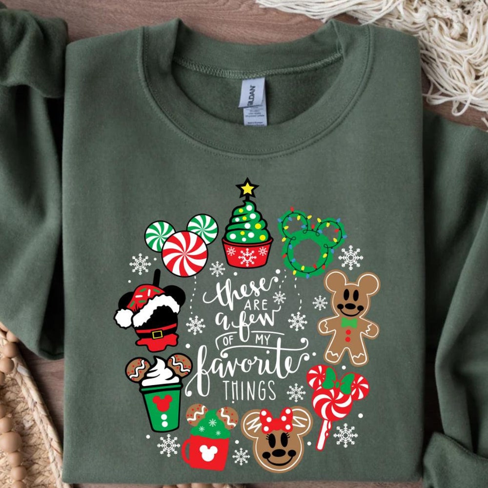 These Are A Few Of My Favorite Things Disney Christmas Shirt, Christmas Castle Shirt, Disney Christmas Sweatshirt, Disney Snacks Sweatshirts New Fashion