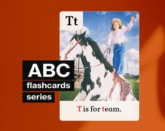 T is for team fridge magnet vintage photo print and wall decor