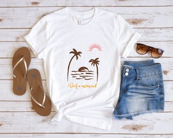 Palm Tree Beach T-Shirt: Unisex Summer Vacation Tee